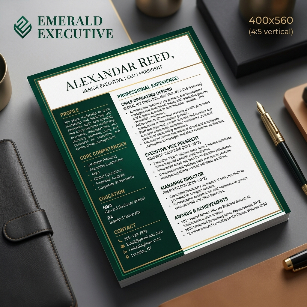 Emerald Executive Premium Resume - MyResume.am